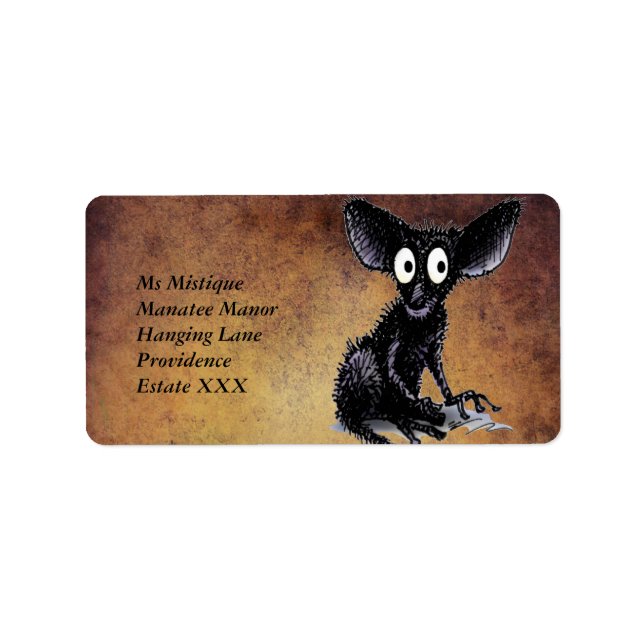 Cute Funny Aye-Aye Label (Front)