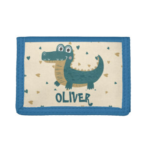 Cute Funny Baby Alligator Personalized Tri-fold Wallet