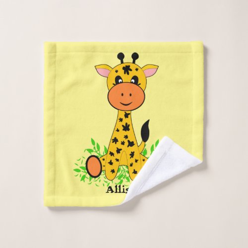 Cute funny baby giraffe for kids   wash cloth