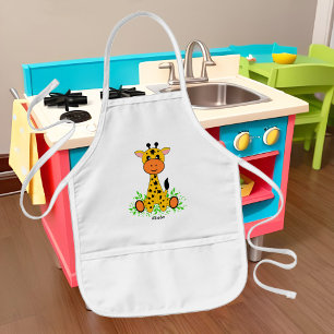Cute funny baby giraffe kids' apron