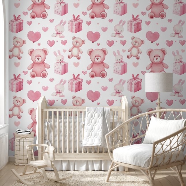 Cute & Funny Baby Girl Seamless Patterns Nursery Wallpaper (Kids)