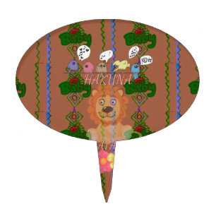 Cute Funny Baby Lion King: Hakuna Matata Design Cake Topper