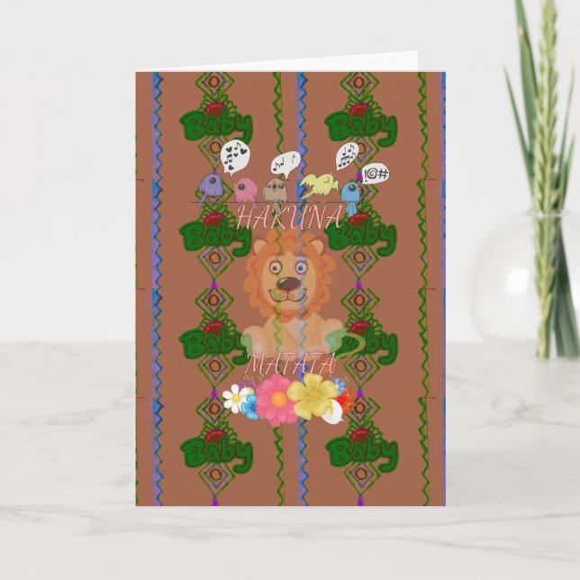 Cute Funny Baby Lion King: Hakuna Matata Design Card (Front)