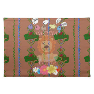 Cute Funny Baby Lion King: Hakuna Matata Design Cloth Placemat