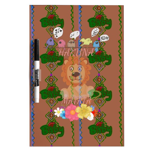 Cute Funny Baby Lion King: Hakuna Matata Design Dry-Erase Board (Front)