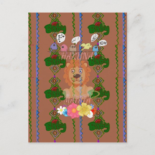 Cute Funny Baby Lion King: Hakuna Matata Design Postcard (Front)