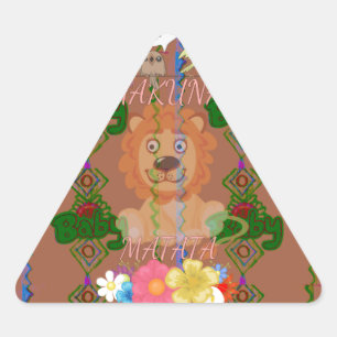 Cute Funny Baby Lion King: Hakuna Matata Design Triangle Sticker