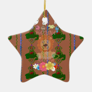 Cute funny Baby Lion King Hakuna Matata latest edg Ceramic Ornament