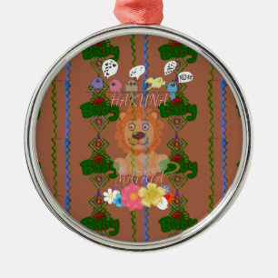 Cute funny Baby Lion King Hakuna Matata latest edg Metal Ornament