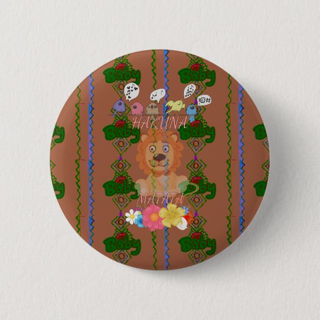 Cute funny Baby Lion King Hakuna Matata latest edg Pinback Button (Front)