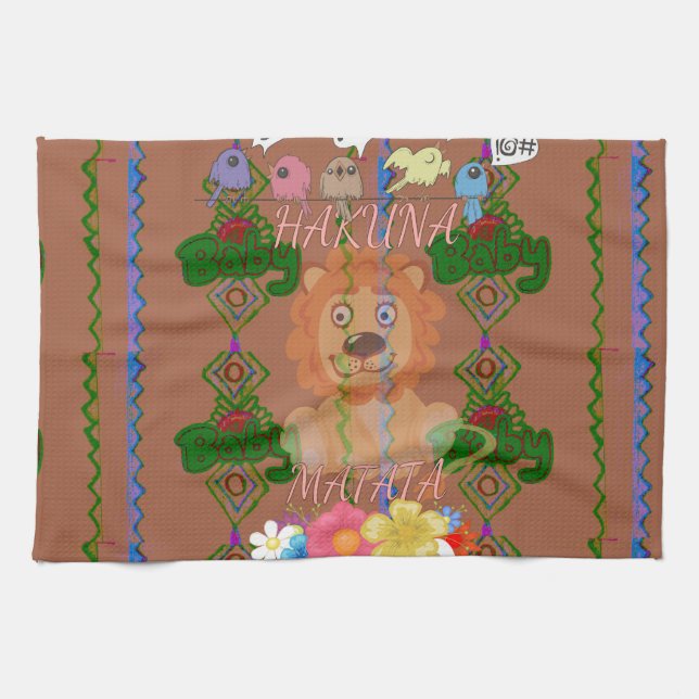 Cute funny Baby Lion King Hakuna Matata latest edg Towel (Horizontal)