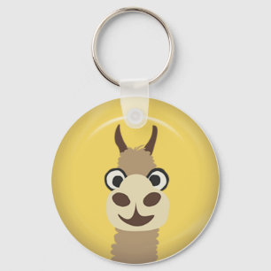 CUTE FUNNY BABY LLAMA BRIGHT YELLOW ORANGE FARM C KEYCHAIN