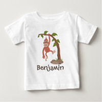 Cute funny baby orangutan cartoon illustration