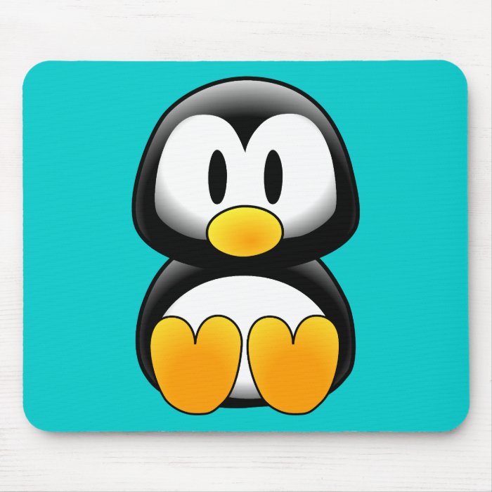 Cute Funny Baby Penguin Mousepads