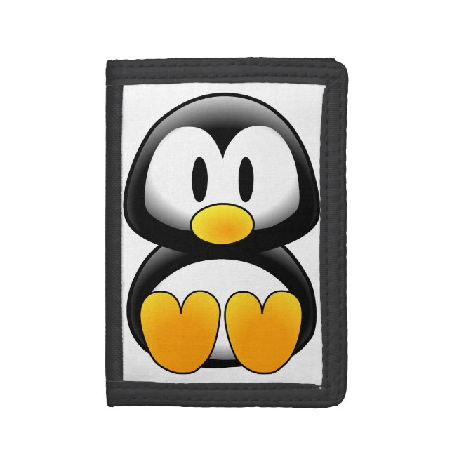 Cute Funny Baby Penguin Tri-fold Wallet (Front Vertical)