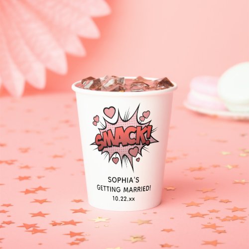 Cute Funny Bachelorette Party Retro Wedding Paper Cups