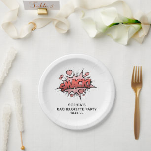 Cute Funny Bachelorette Party Retro Wedding Paper Plates