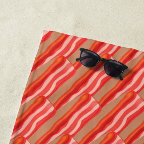 Cute Funny Bacon  Beach Towel