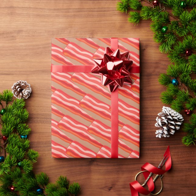 Cute Funny Bacon  Wrapping Paper (Holiday Gift)