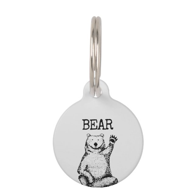 Cute Funny Bear Pet ID Tag (Front)