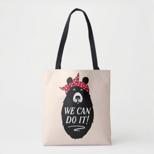 Cute Funny Bear With Bandana Tote Bag