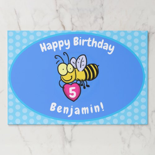 Cute funny bee with heart cartoon illustration paper pad