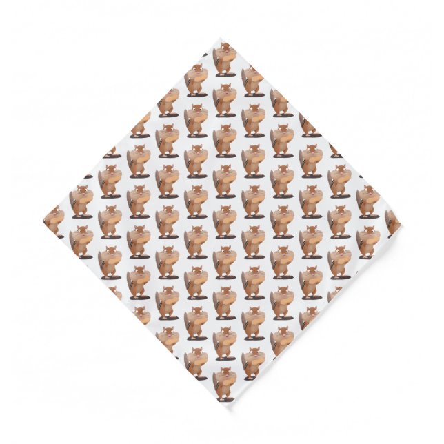 Cute funny big cheeks chipmunk cartoon bandana (Front)