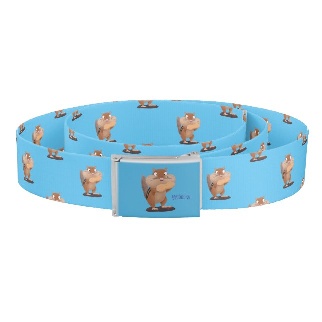Cute funny big cheeks chipmunk cartoon  belt (Coil)