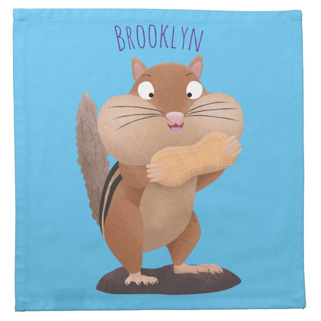 Cute funny big cheeks chipmunk cartoon cloth napkin (Front)
