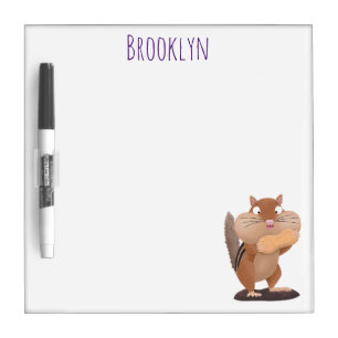 Cute funny big cheeks chipmunk cartoon dry erase board