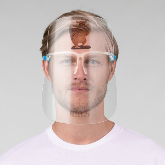 Cute funny big cheeks chipmunk cartoon face shield (Insitu)