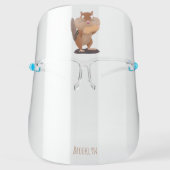 Cute funny big cheeks chipmunk cartoon face shield (Front)