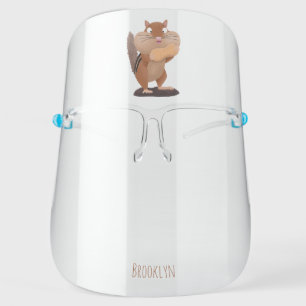 Cute funny big cheeks chipmunk cartoon face shield