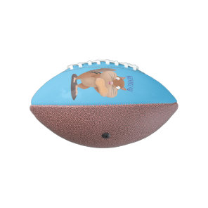 Cute funny big cheeks chipmunk cartoon  football
