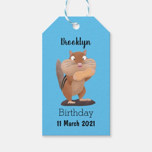 Cute funny big cheeks chipmunk cartoon gift tags
