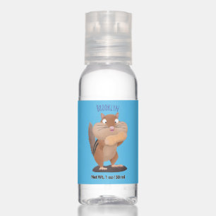 Cute funny big cheeks chipmunk cartoon hand sanitizer
