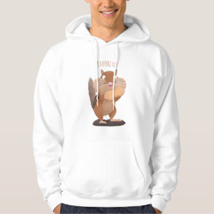 Cute funny big cheeks chipmunk cartoon hoodie