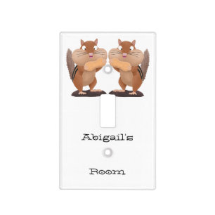 Cute funny big cheeks chipmunk cartoon light switch cover