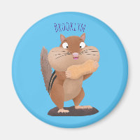 Cute funny big cheeks chipmunk cartoon