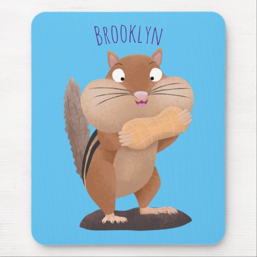 Cute funny big cheeks chipmunk cartoon mouse pad