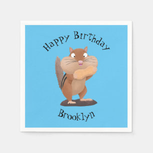Cute funny big cheeks chipmunk cartoon napkins