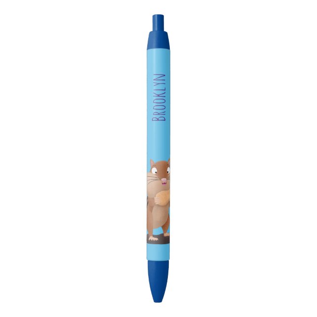 Cute funny big cheeks chipmunk cartoon pen (Front Vertical)