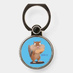 Cute funny big cheeks chipmunk cartoon phone ring stand
