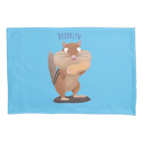 Cute funny big cheeks chipmunk cartoon pillow case