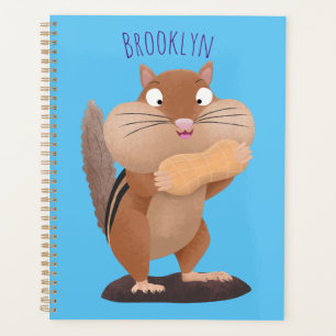Cute funny big cheeks chipmunk cartoon  planner