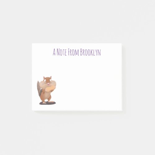 Cute funny big cheeks chipmunk cartoon post_it notes