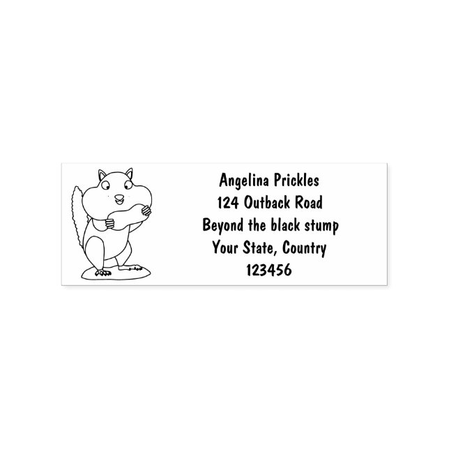 Cute funny big cheeks chipmunk cartoon rubber stamp (Imprint)