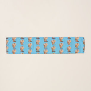 Cute funny big cheeks chipmunk cartoon scarf