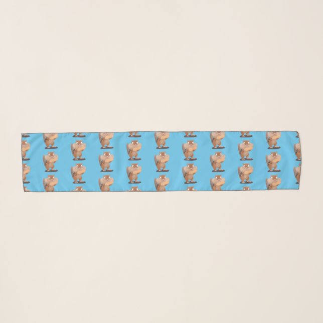 Cute funny big cheeks chipmunk cartoon scarf (Front (Horizontal))