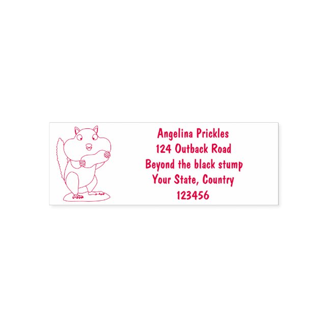 Cute funny big cheeks chipmunk cartoon self-inking stamp (Design)